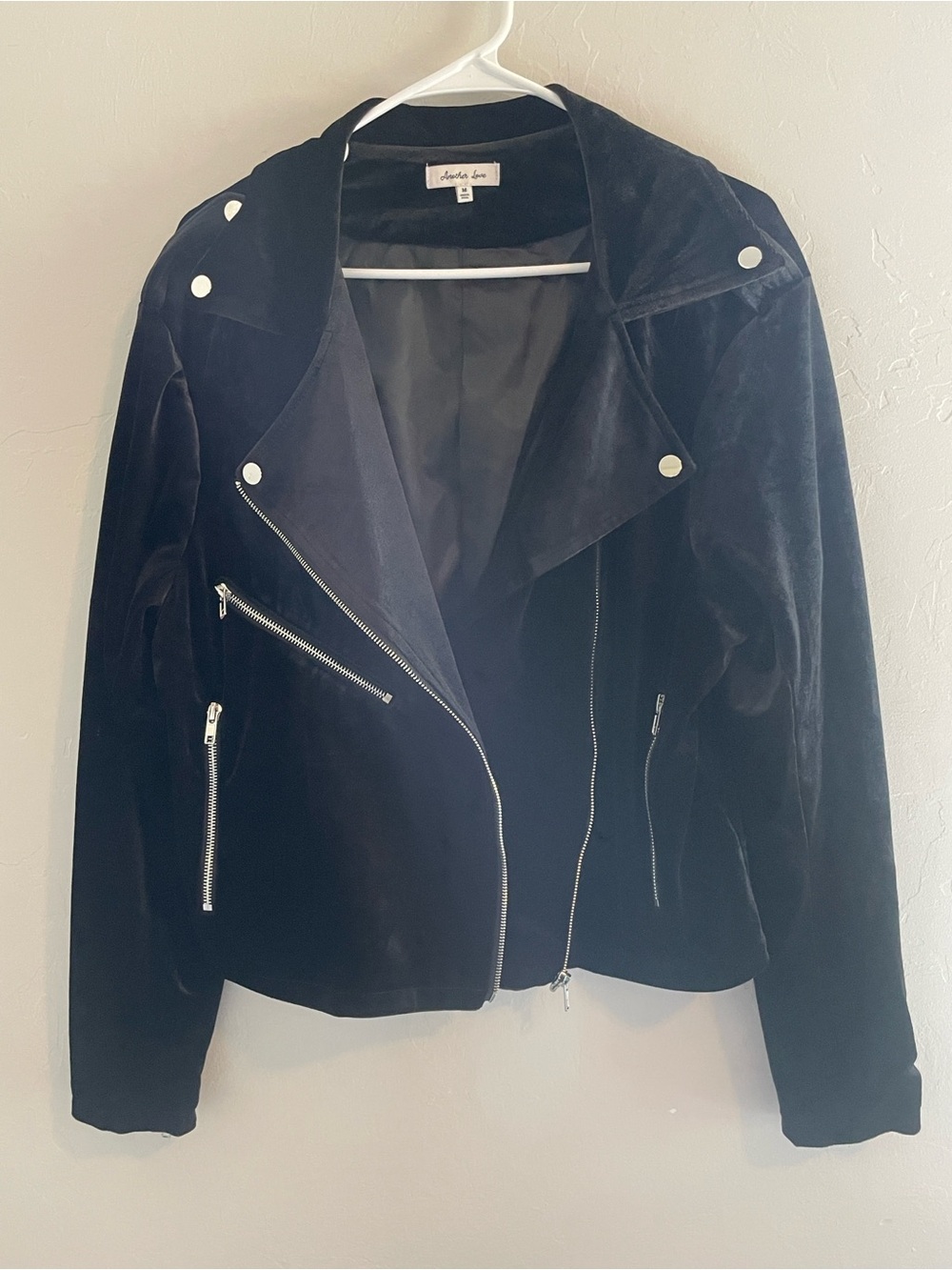 Another Love women’s Medium Black Velvet y-2k inspired Moto Jacket